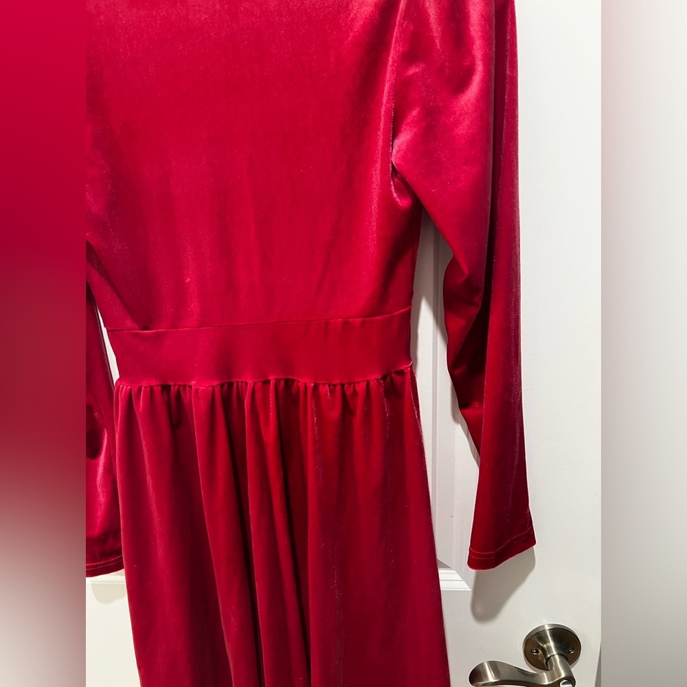 Cider Velvet V-Neck Mini Dress Long Sleeve Pink Size XS - Picture 11 of 11